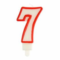 Number 7 Candle Red